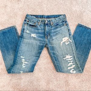 Levi’s 514 Distressed Straight Leg High Rise Jeans